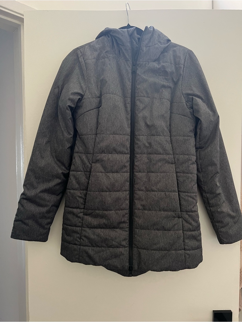The North Face Gray Hooded Insulated Puffer Coat Size S